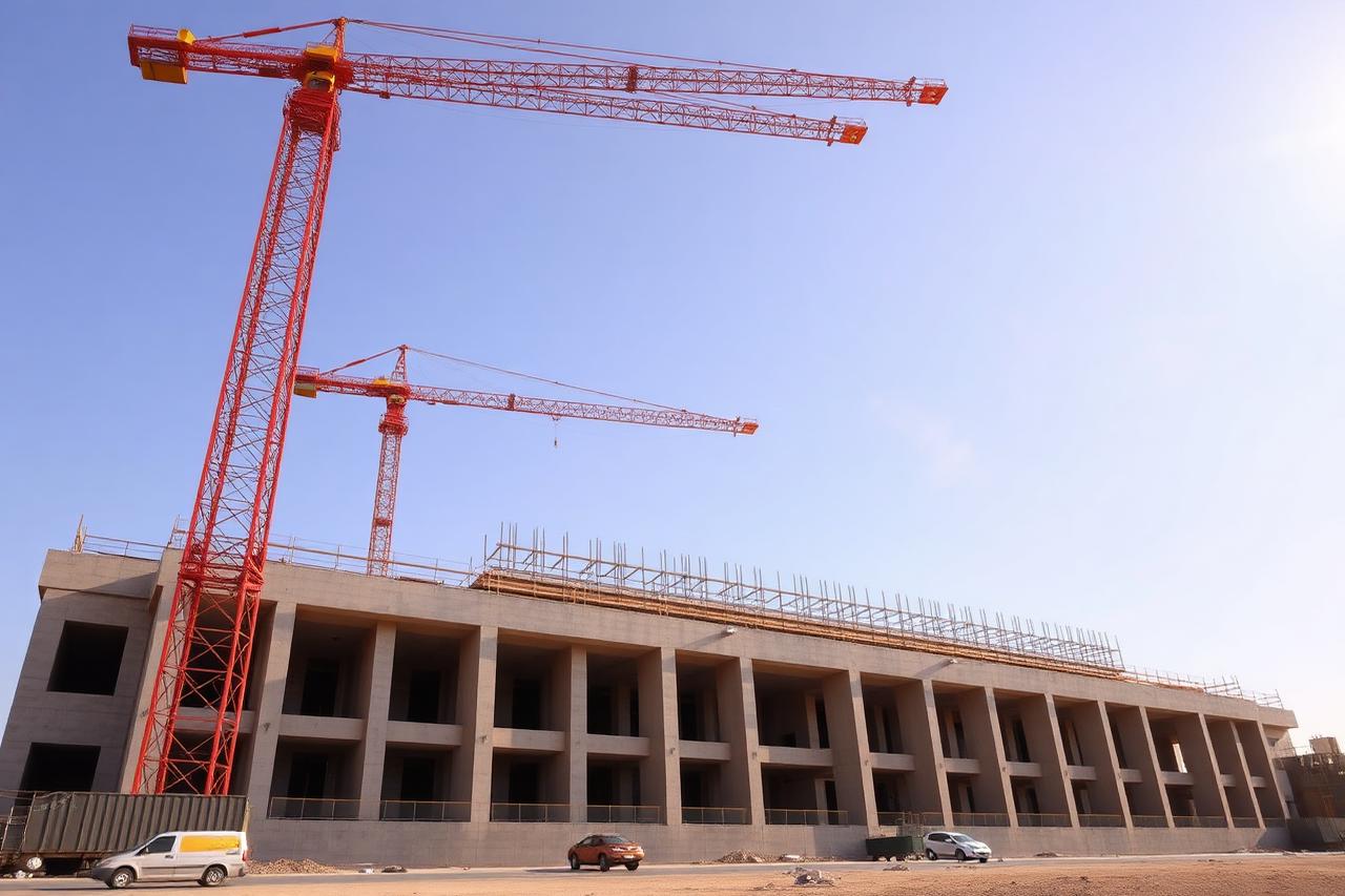 Mega Tower Cluster — Foundations & Cranes